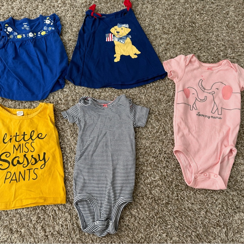 Assorted Baby Onesies and Shirt Set